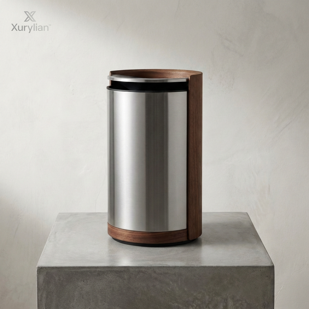 Xurylian™ Arcwood Stainless Waste Bin